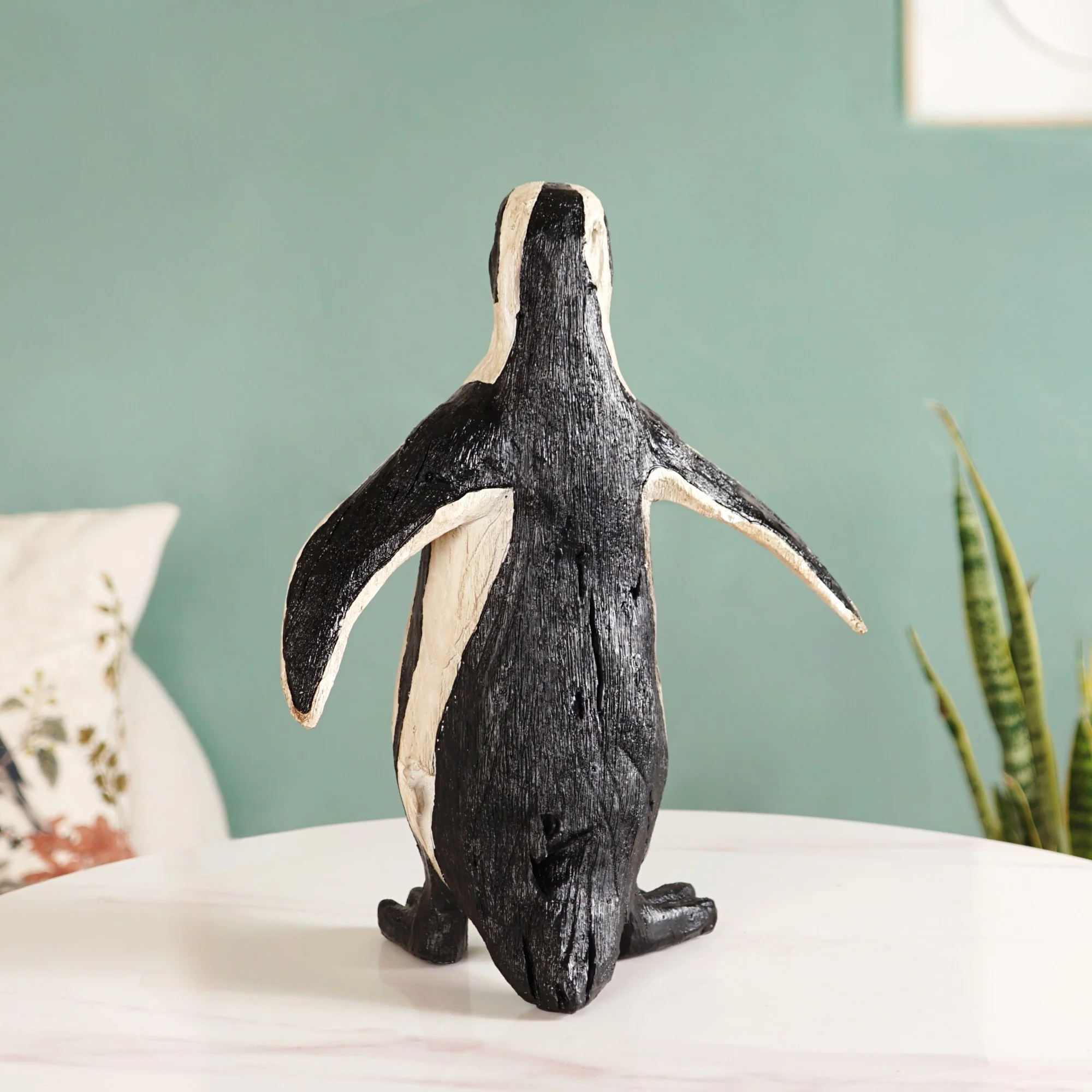 Humboldt Penguin Carved Wooden Finish Resin Decor Medium - Image 8