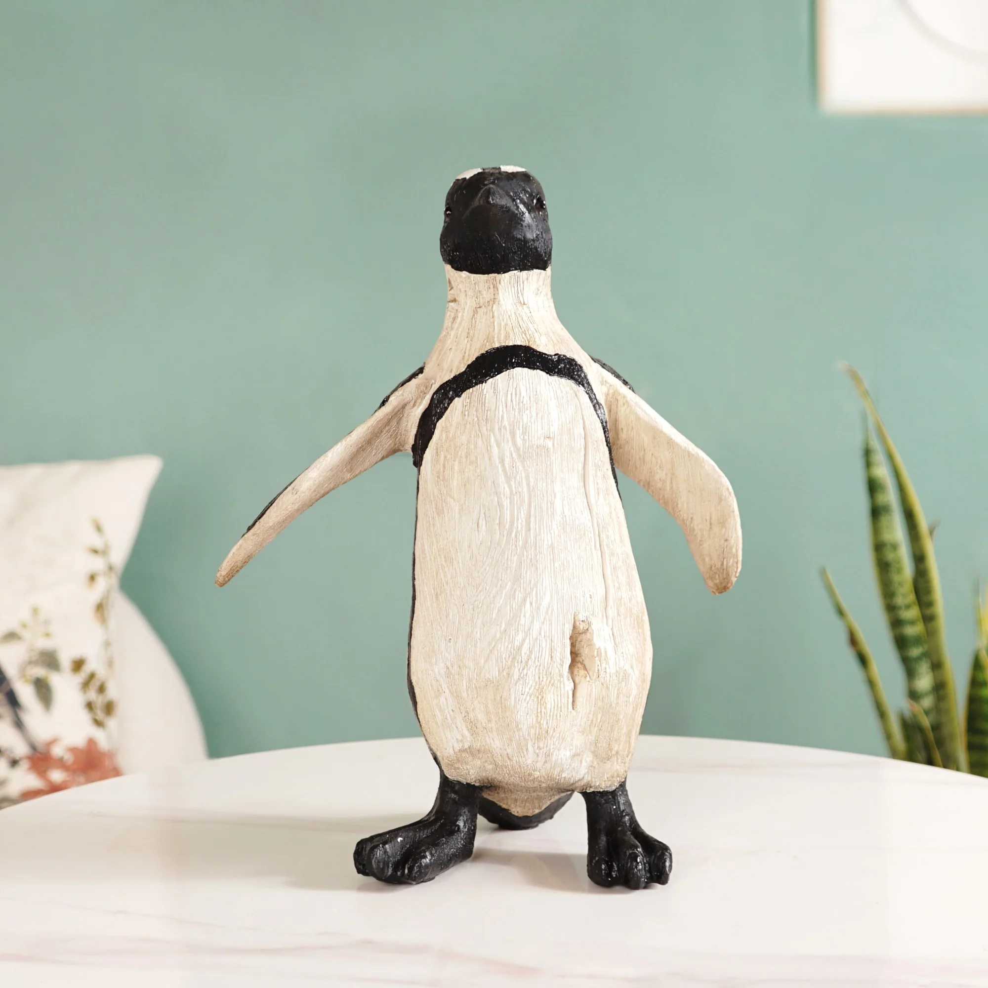 Humboldt Penguin Carved Wooden Finish Resin Decor Medium - Image 9