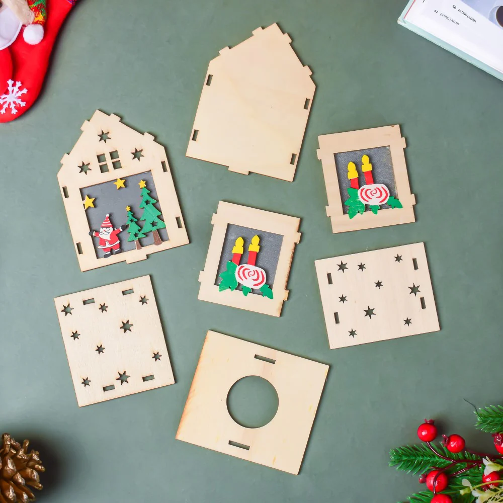 Illuminate DIY Santa LED Wooden House Decor Large - Image 8