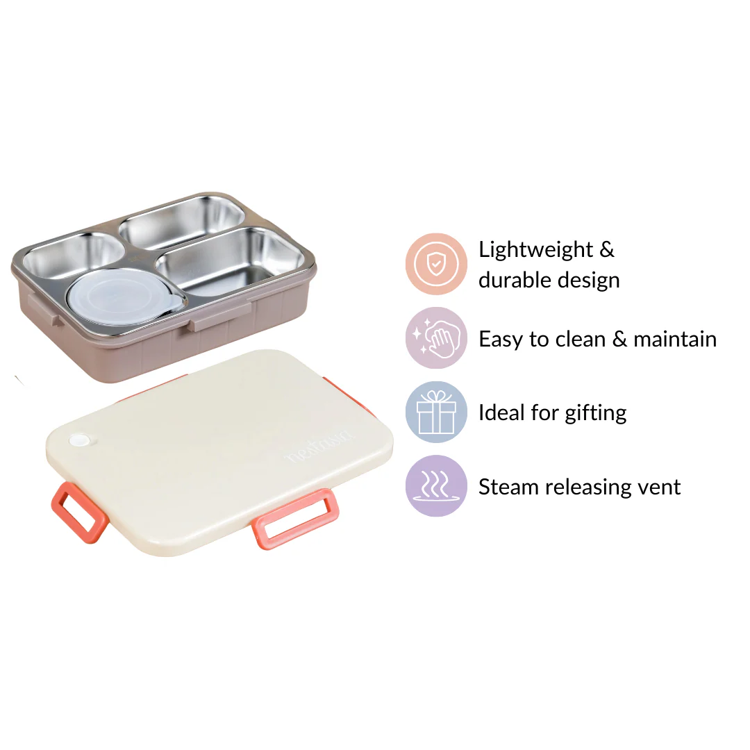 Insulated Bento Lunch Box With 4 Sections 900ml - Image 9