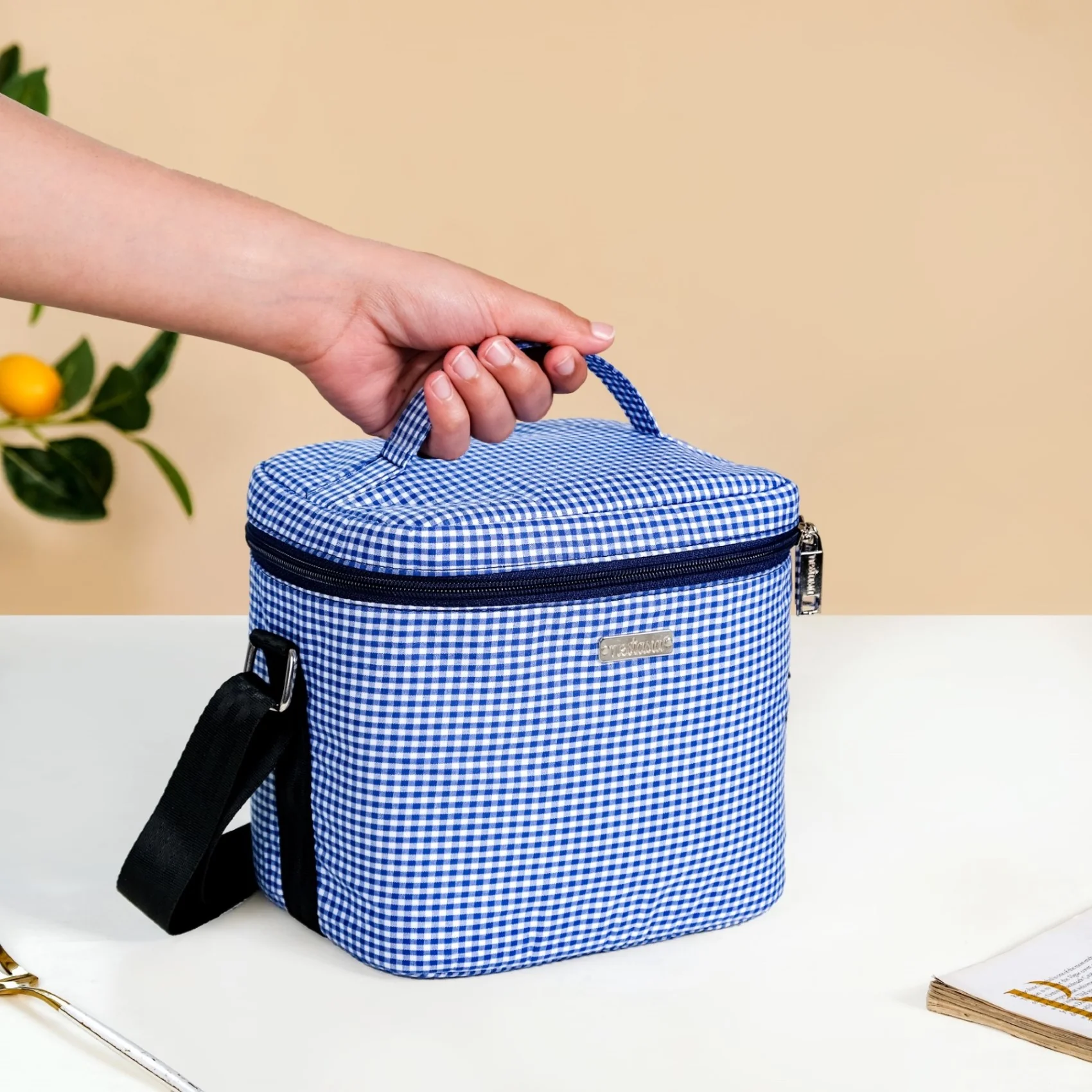 Insulated Lunch Bag And Glass Lunch Box Blue - Image 6