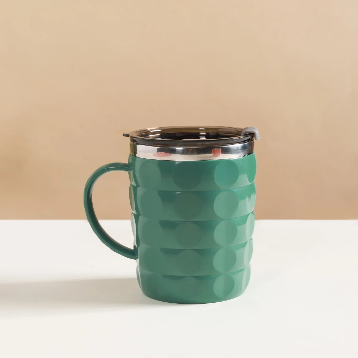 Portable Coffee Mug With Lid Green 400ml - Image 11