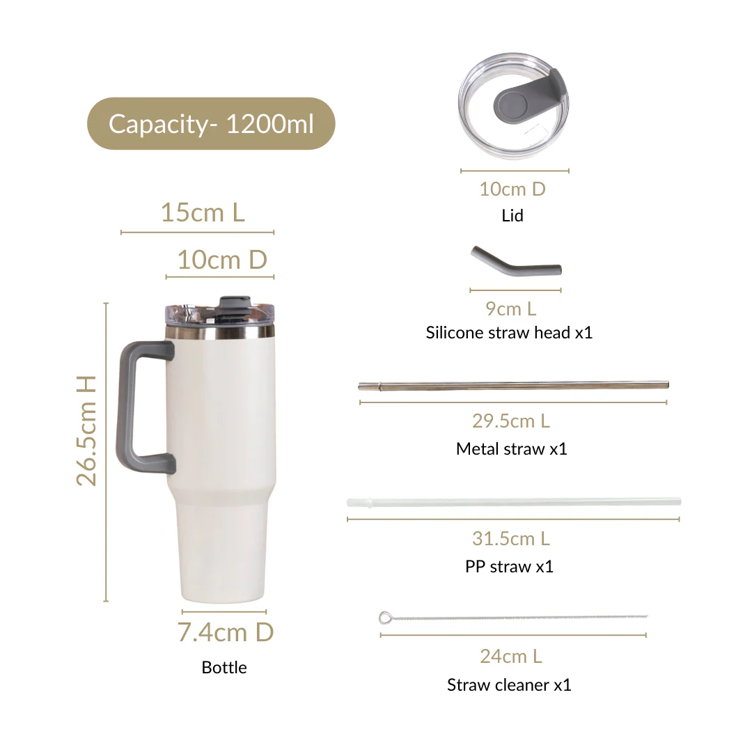 Insulated Stainless Steel Sipper Bottle 1200ml - Image 5