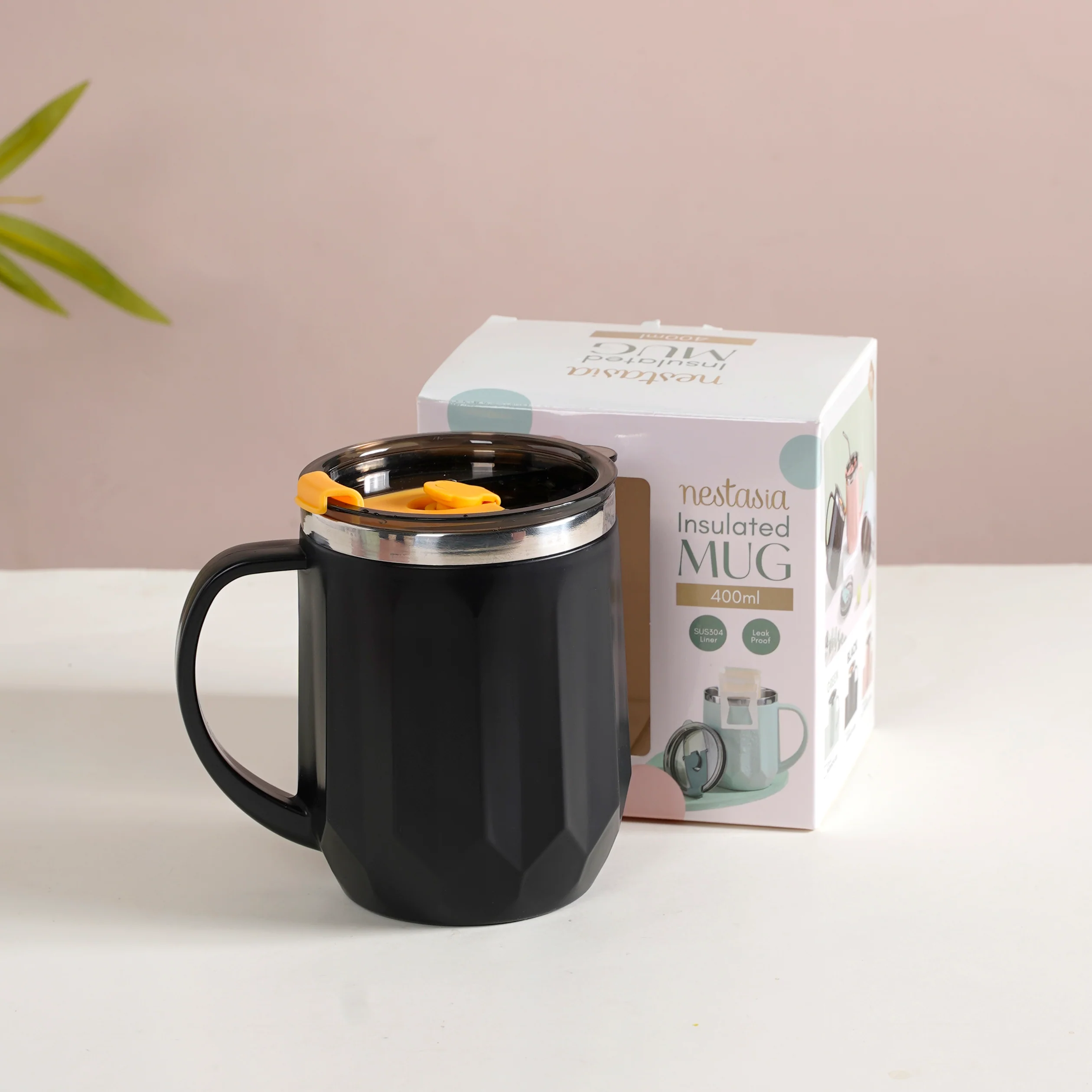 Travel Mug For Tea & Coffee Black 400ml - Image 11