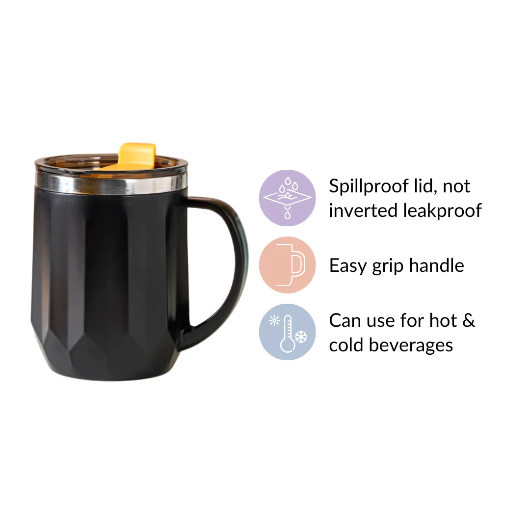 Travel Mug For Tea & Coffee Black 400ml - Image 7