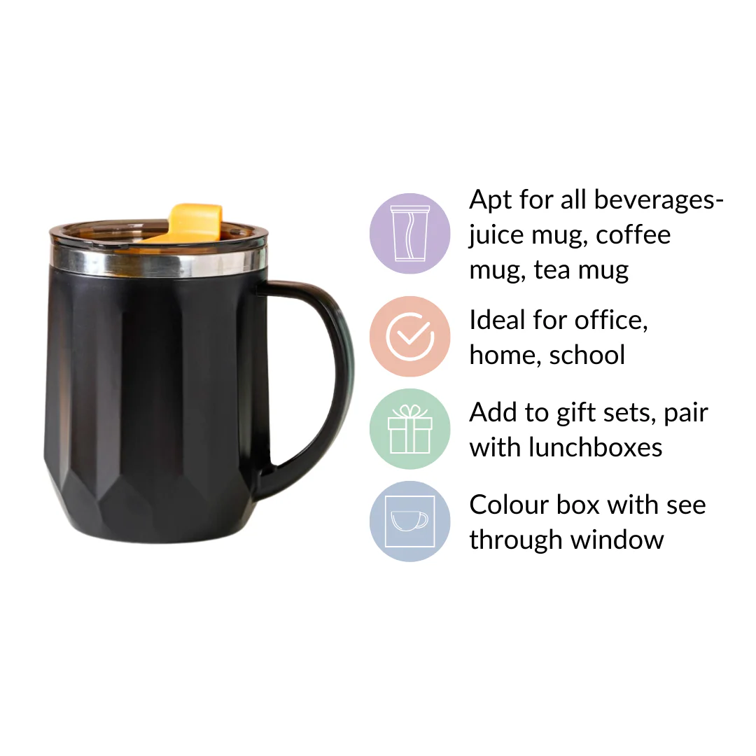 Travel Mug For Tea & Coffee Black 400ml - Image 8