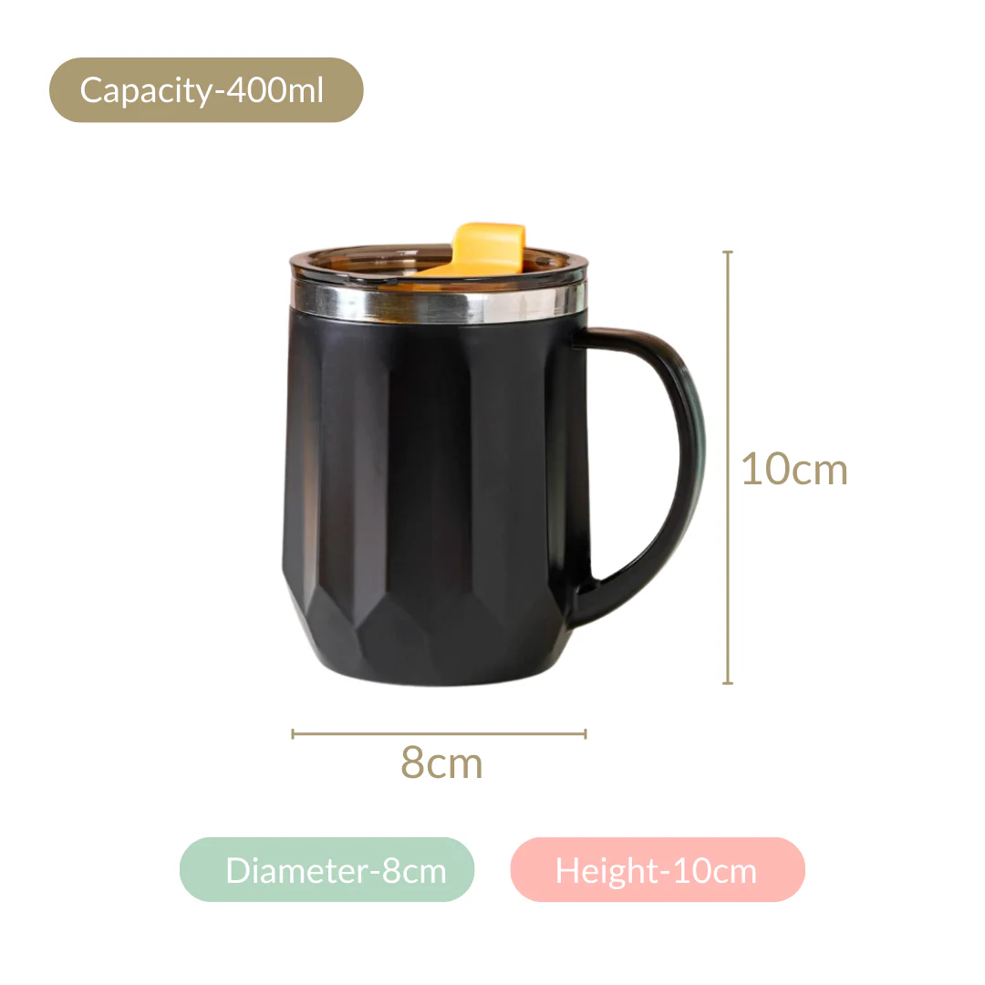 Travel Mug For Tea & Coffee Black 400ml - Image 9