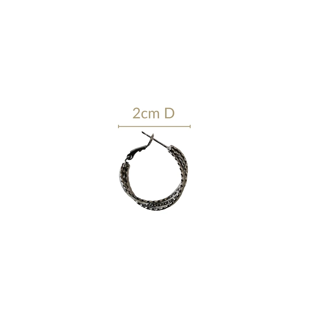 Interwoven Black Ridge Hoops - Image 3