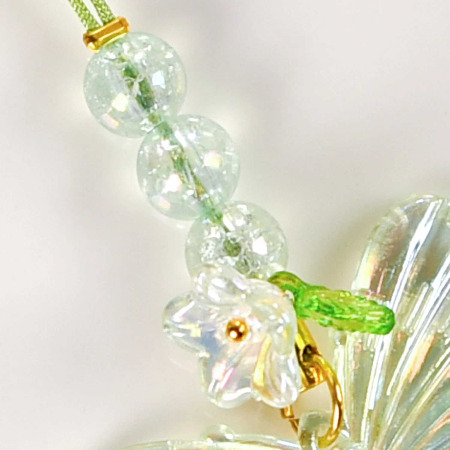 Iridescent Butterfly Mobile Phone Charm Green - Image 6