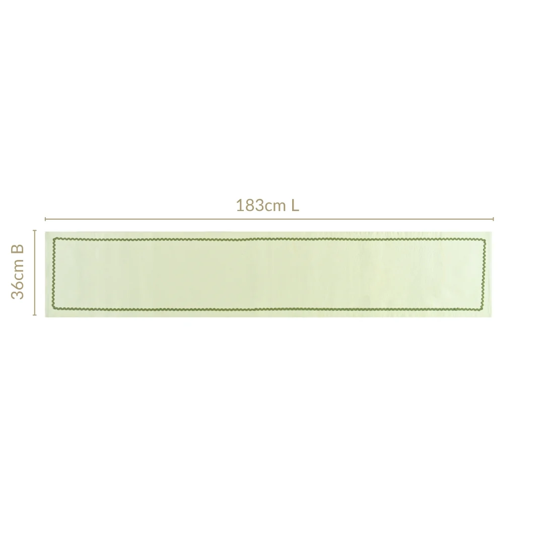 Isabelle 6 Seater Table Runner Green 183x36cm - Image 3