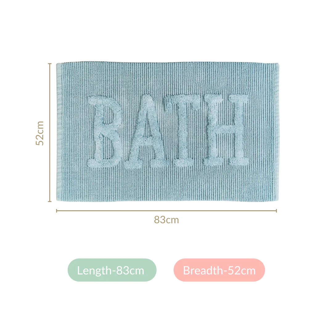 Ivory Blue Absorbent Bathroom Mat Large 32x20 Inch - Image 4