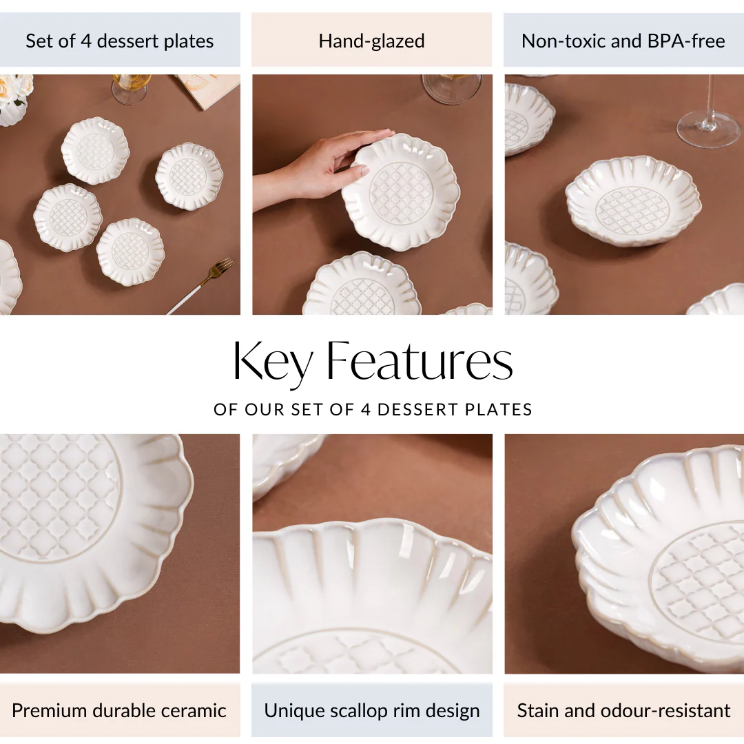 Ivory Dessert Plate Set Of 4 6 Inch - Image 4