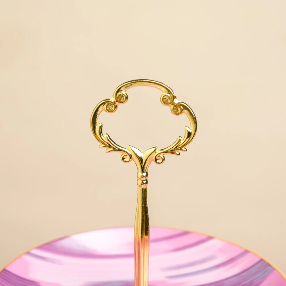 Jazz Ceramic 3 Tier Cake Stand Pink - Image 9