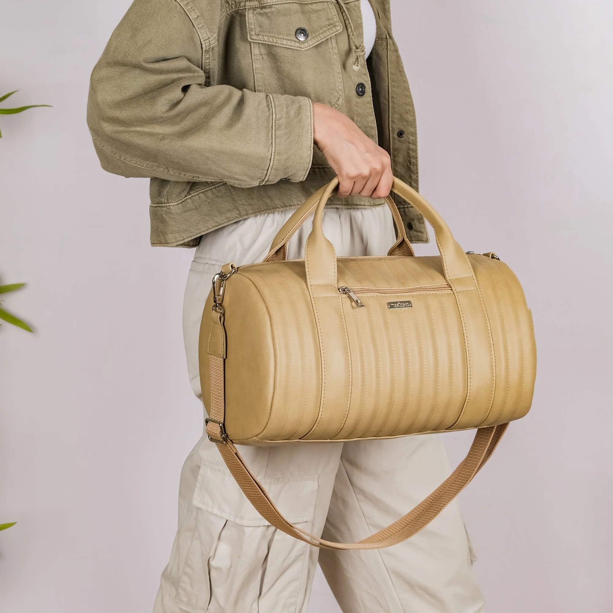 Jet-Setter Duffel Bag Beige Set Of 2 - Image 4