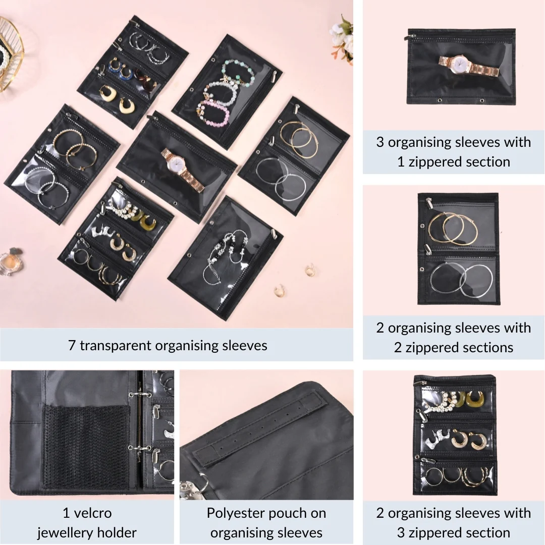 Jewellery Organiser And Storage Bag Brown - Image 5