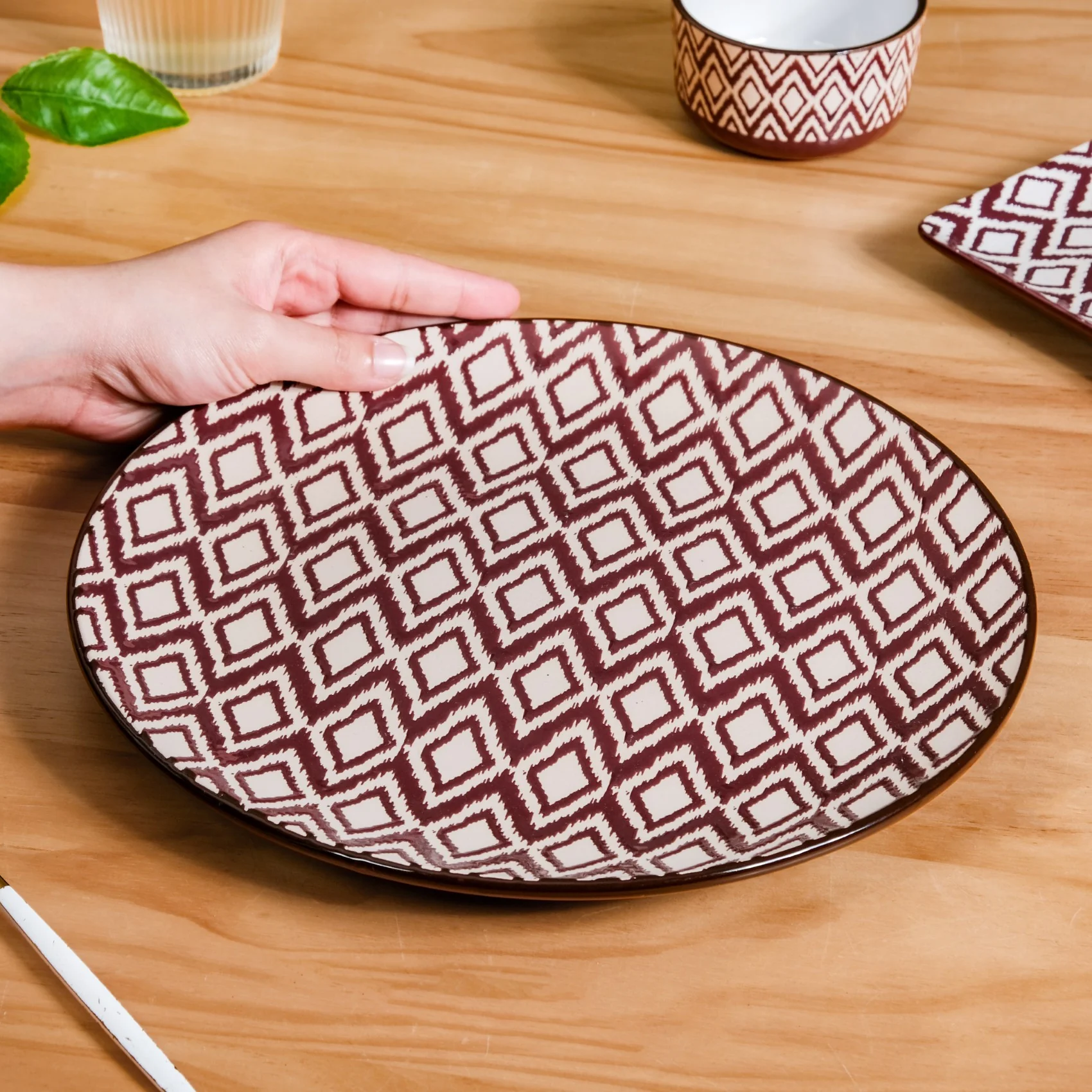 Kaleido Ceramic Dinner Plate Set Of 4 Brown 11 Inch - Image 2