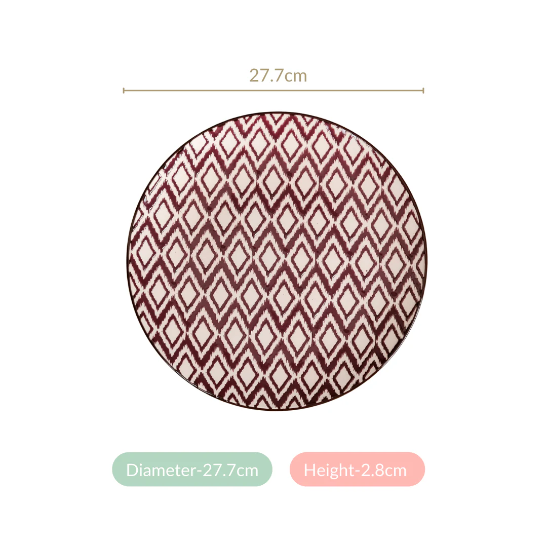 Kaleido Ceramic Dinner Plate Set Of 4 Brown 11 Inch - Image 4