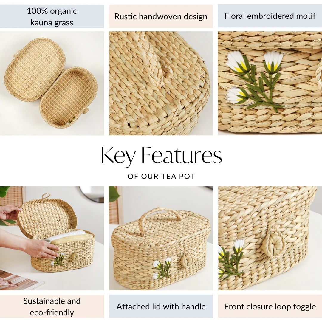Kauna Grass Storage Basket – Eco-Friendly Handcrafted Organizer - Image 4