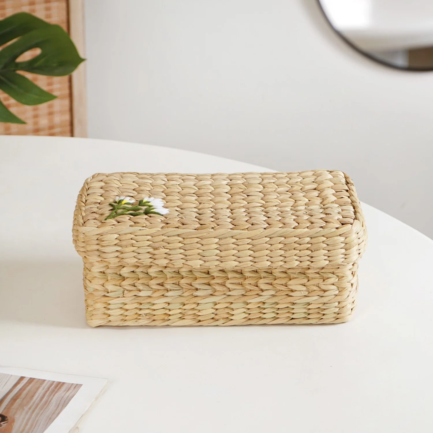 Kauna Storage Basket With Floral Embroidery – Keepsake Organizer Box - Image 10