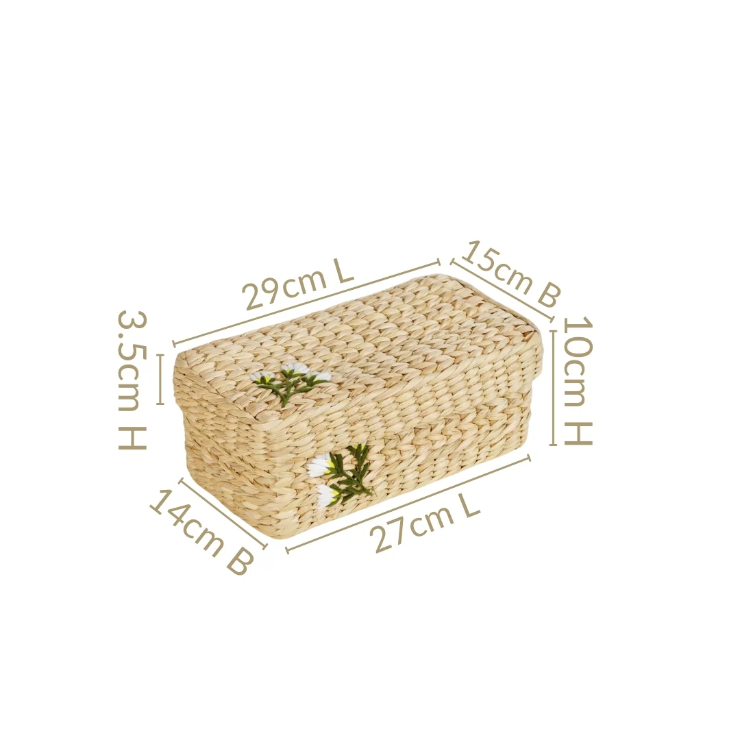 Kauna Storage Basket With Floral Embroidery – Keepsake Organizer Box - Image 4