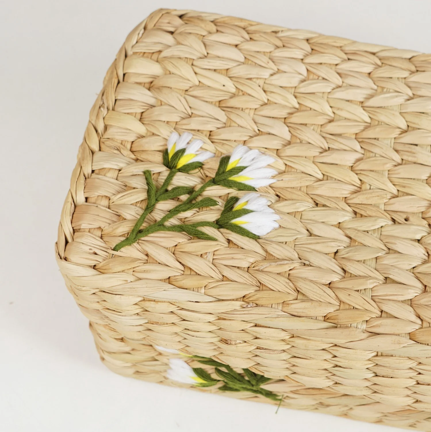 Kauna Storage Basket With Floral Embroidery – Keepsake Organizer Box - Image 7