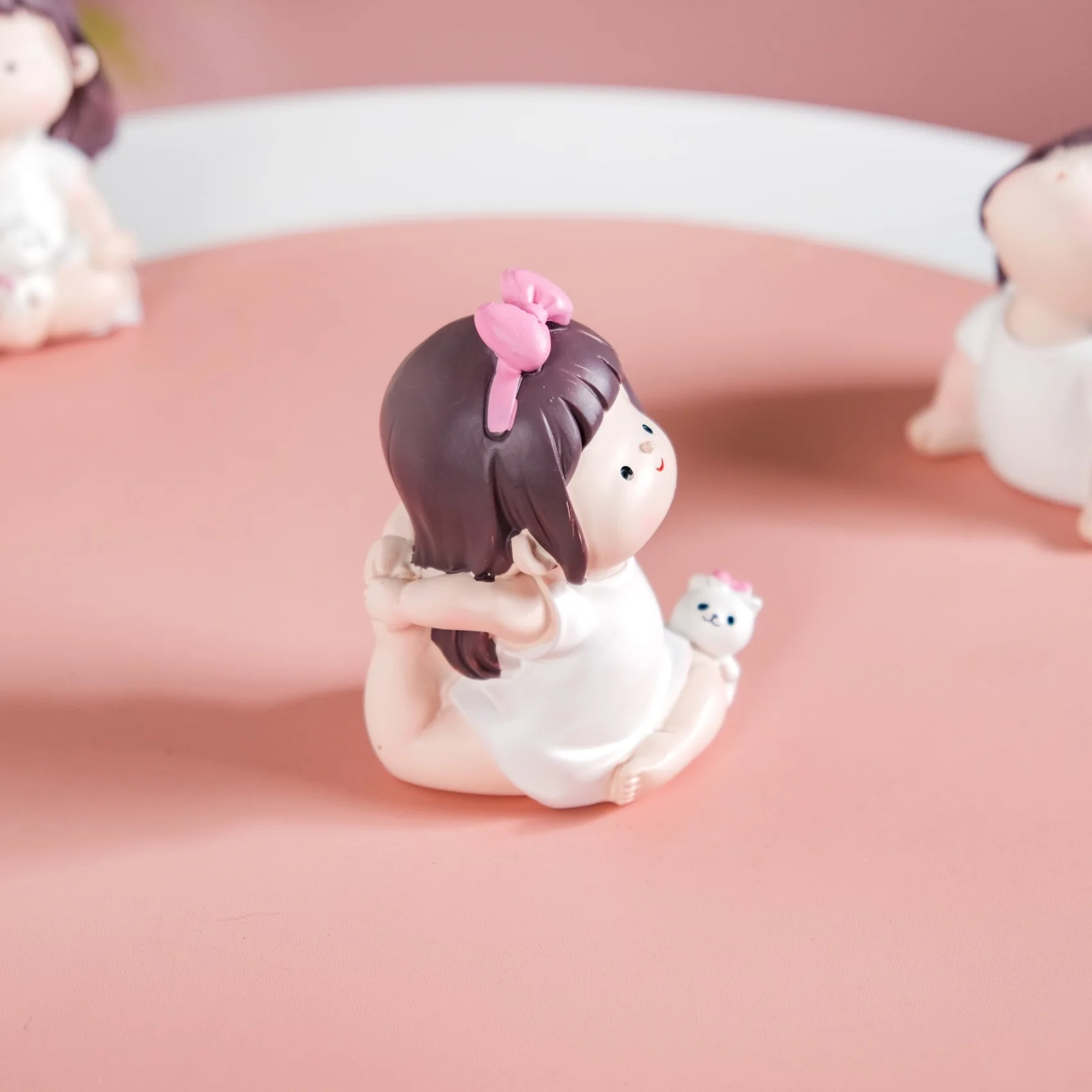 Kawaii Little Girl Yoga Showpiece Set Of 4 - Image 6