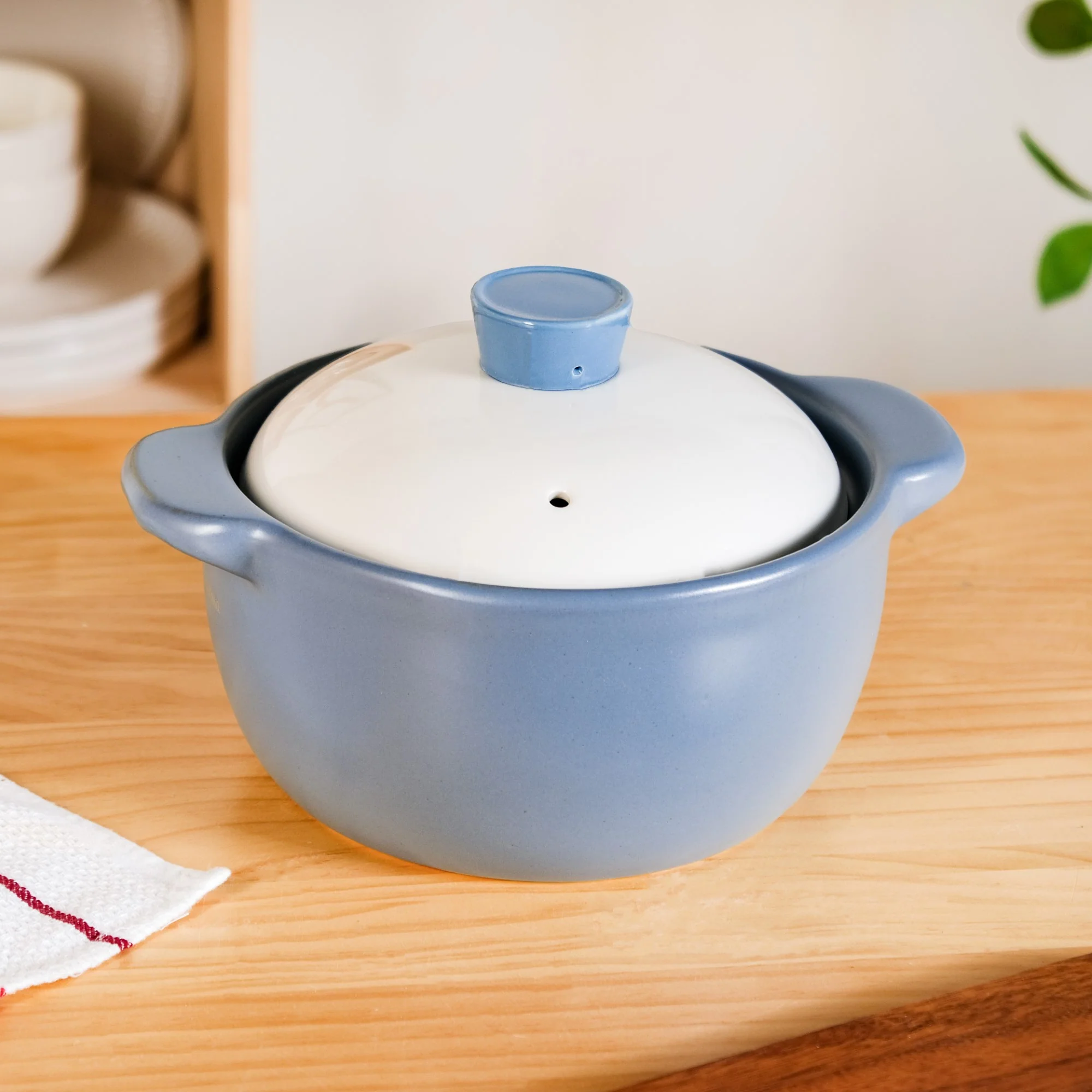 KindlePot Stovetop Ceramic Cookware Blue White 2300ml - Image 10