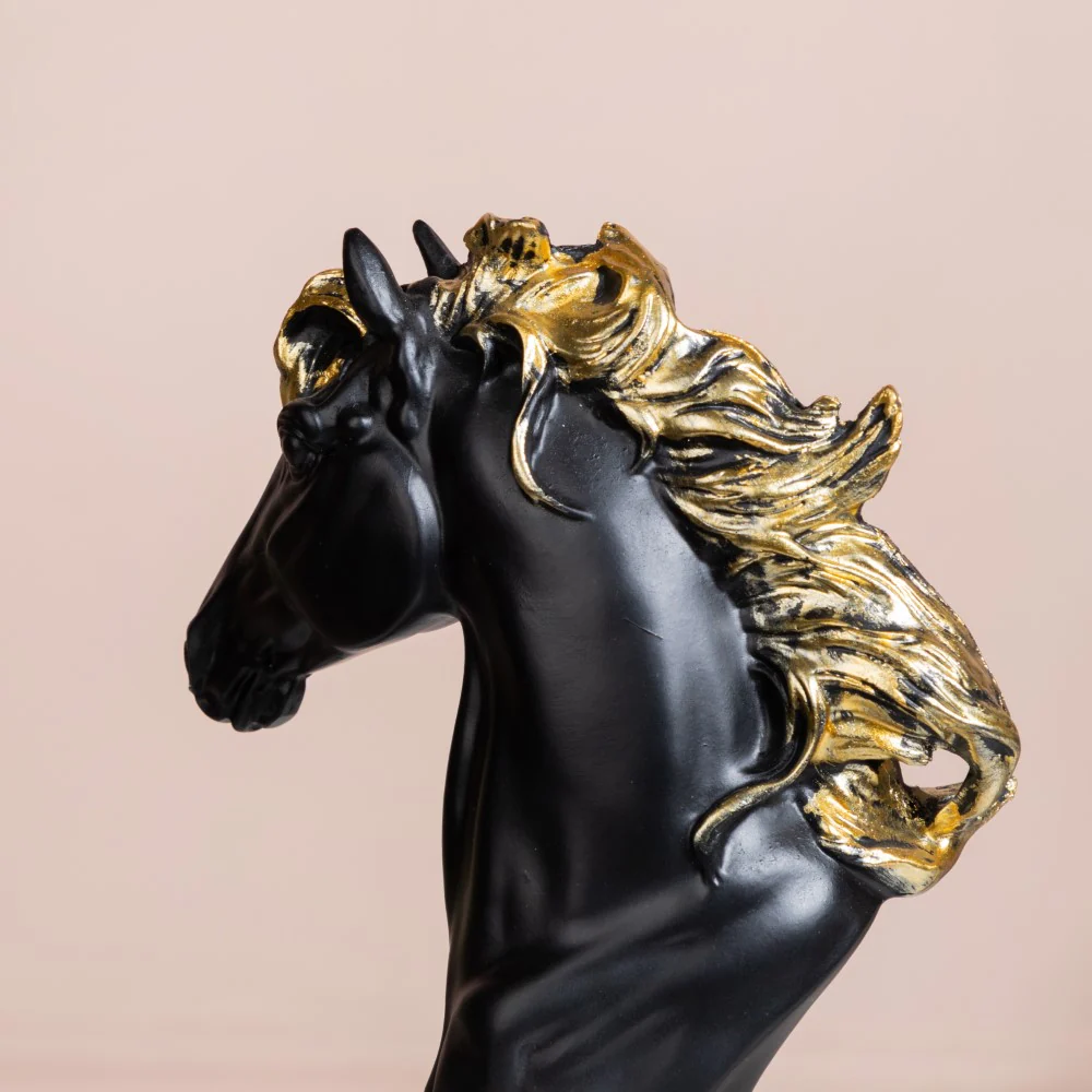 Knight Horse Chess Piece Decor Black 10 Inch - Image 6