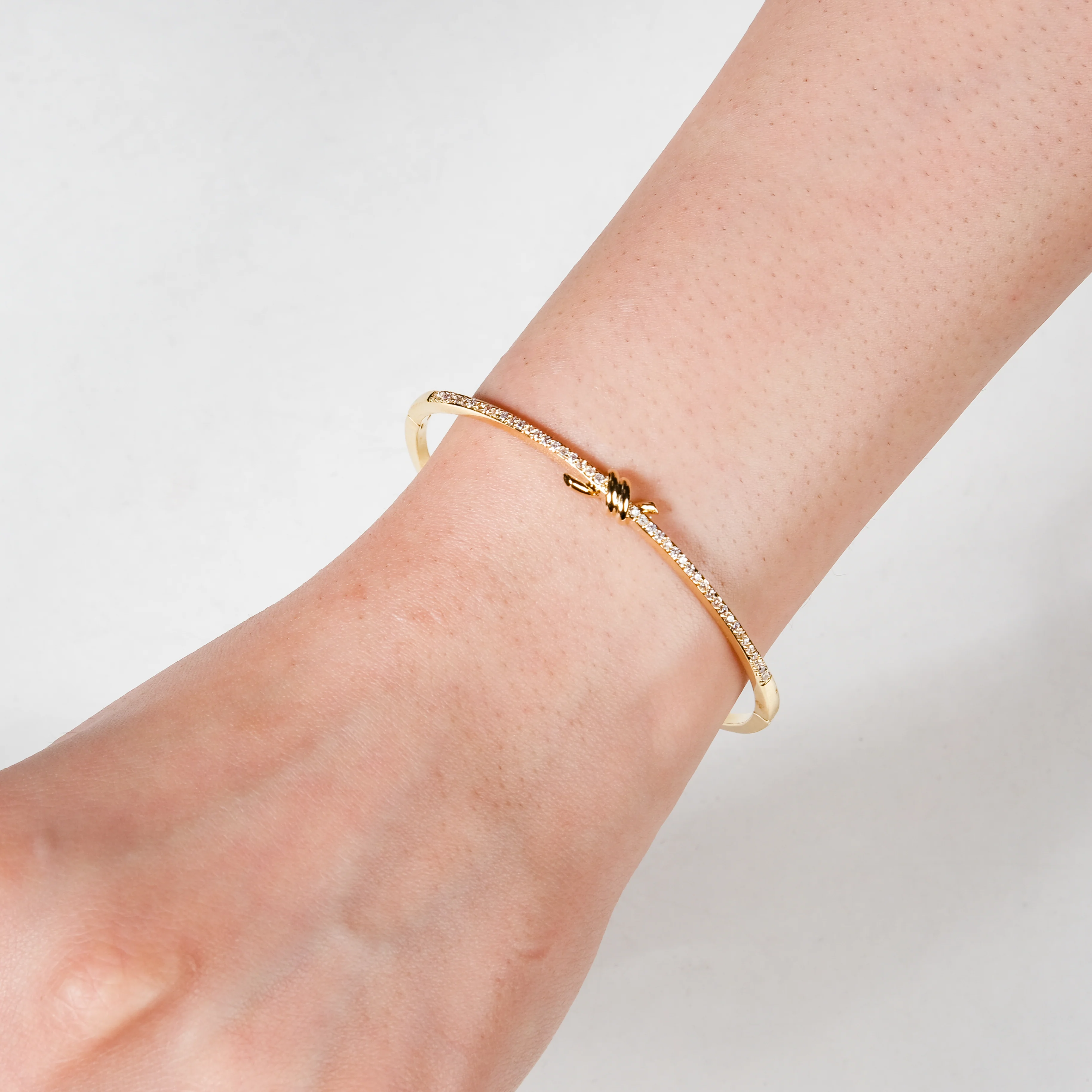 Knotted Glamour Gold Cuff Bracelet - Image 2