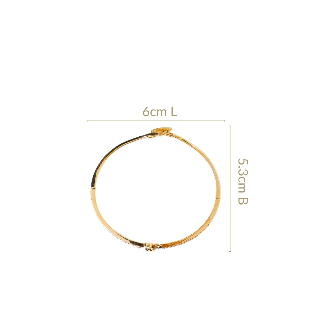 Knotted Glamour Gold Cuff Bracelet - Image 3