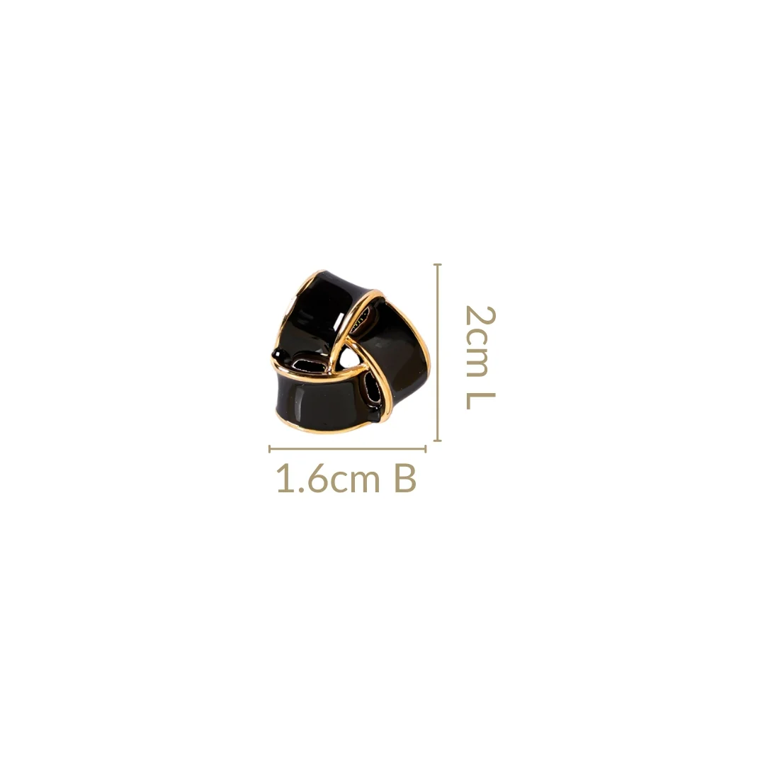 Knotted Style Stud Earrings Black - Image 3