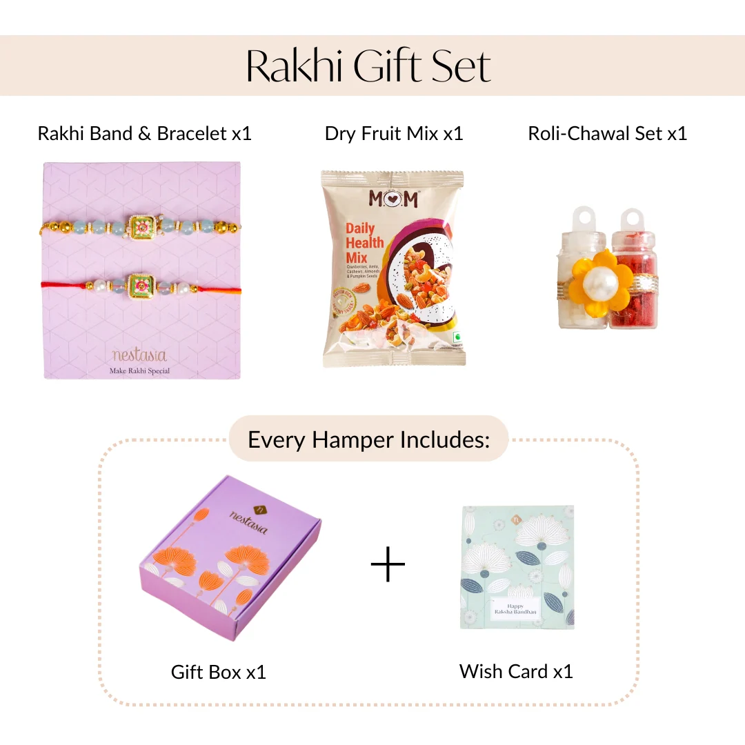 Kundan Motif Rakhi Bracelet Gift Set - Image 4