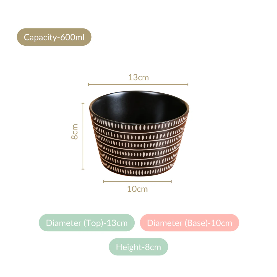 Kuro Ceramic Serving Bowl Set Of 6 600ml - Image 4