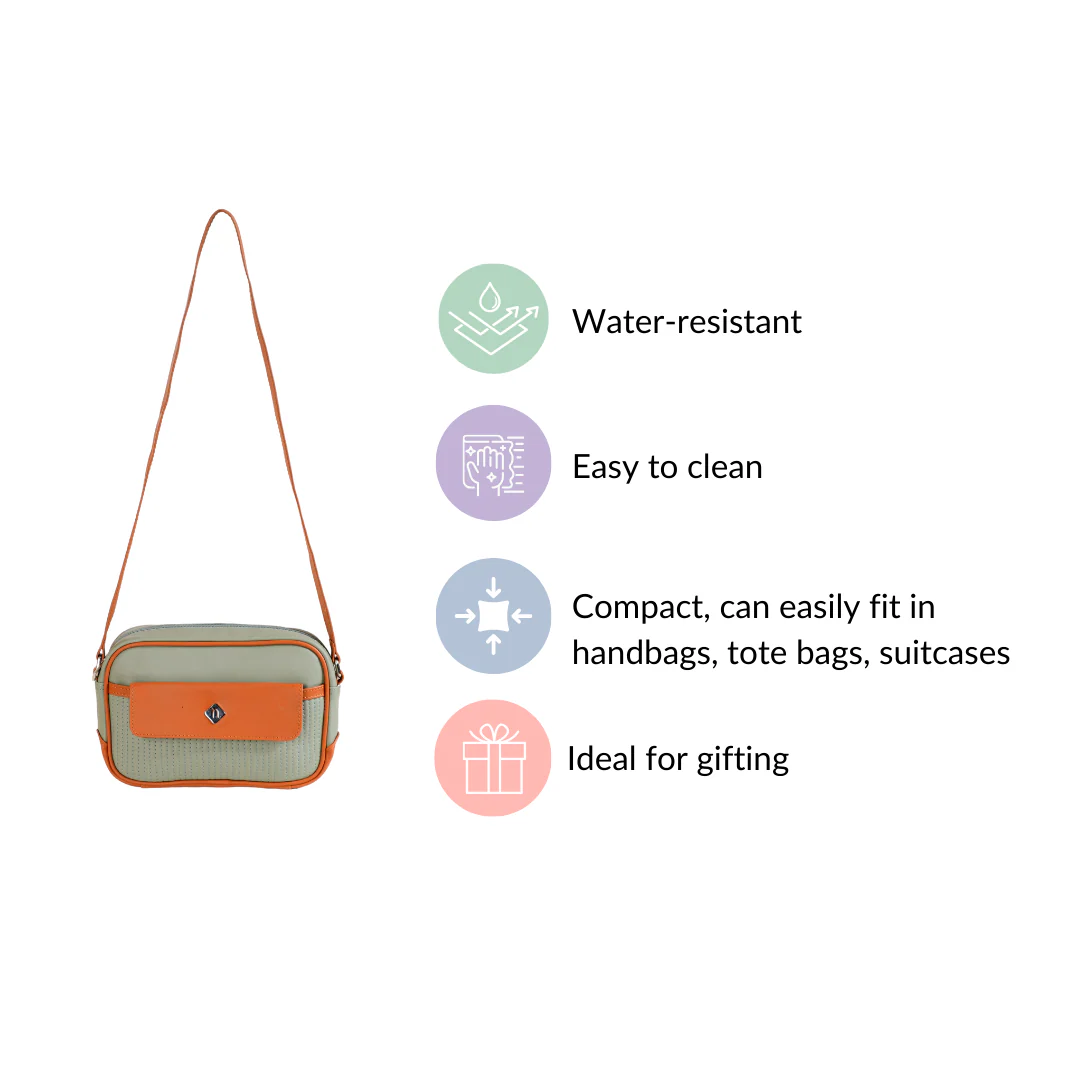 La Fusion Sling Bag For Women Sage Green Tan - Image 7