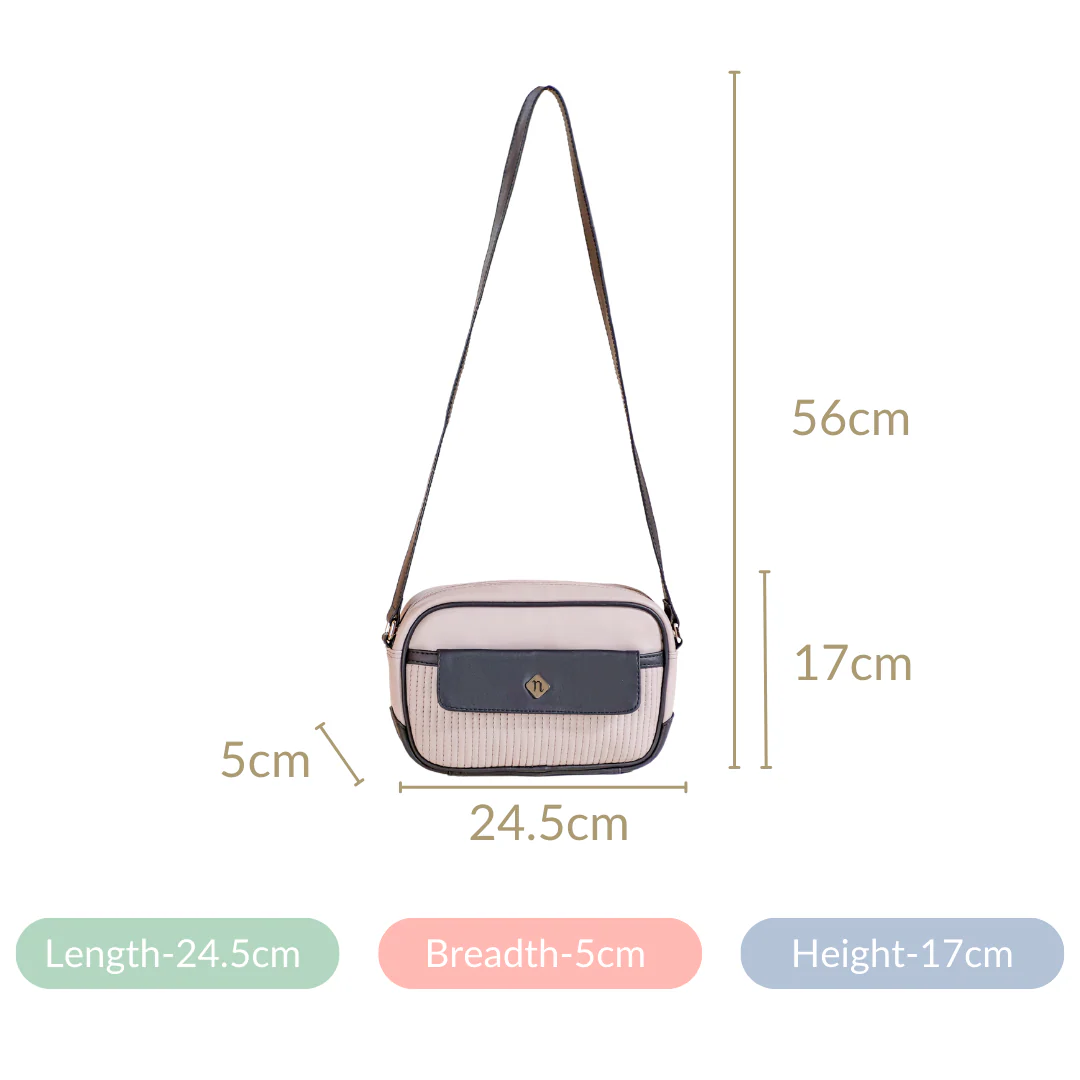 La Fusion Sling Bag Purse For Women Grey - Image 7