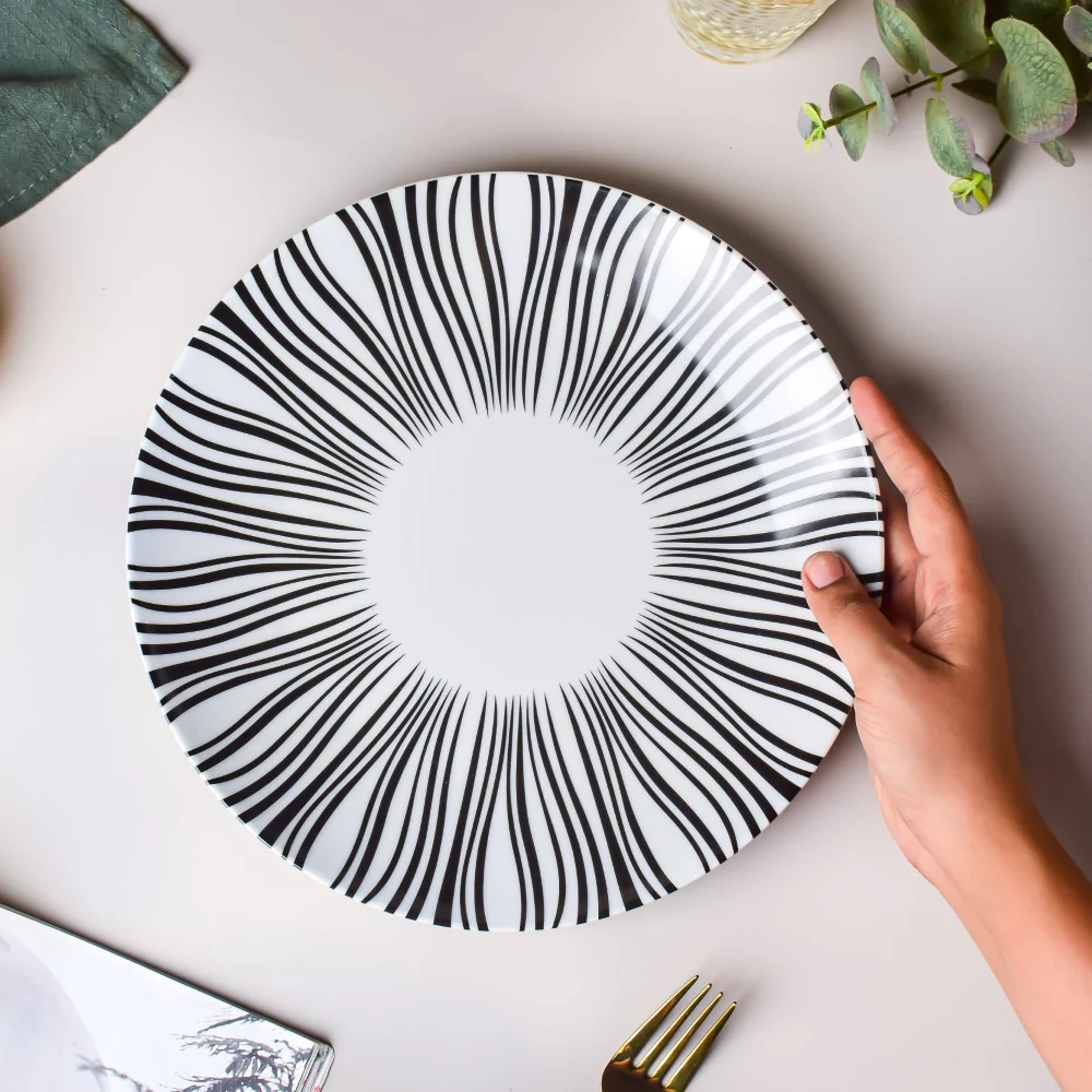 La Mode Printed Ceramic Dinner Plate White 10 Inch - Image 3