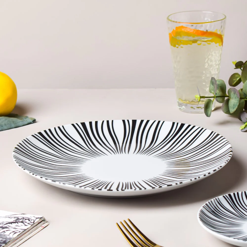La Mode Printed Ceramic Dinner Plate White 10 Inch - Image 4