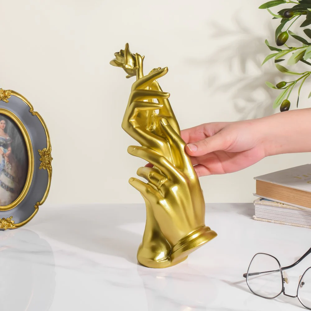 Lady With Rose Hand Gesture Decor Object 11 Inch - Image 2