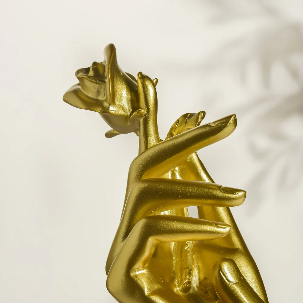Lady With Rose Hand Gesture Decor Object 11 Inch - Image 6