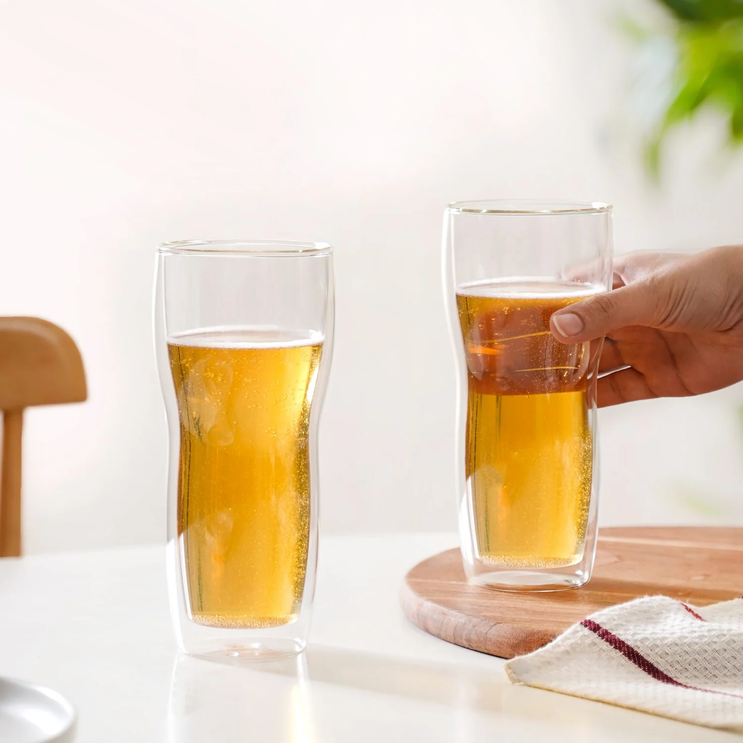 Lager Beer High Borosilicate Double Wall Glass Set Of 2 500ml - Image 2