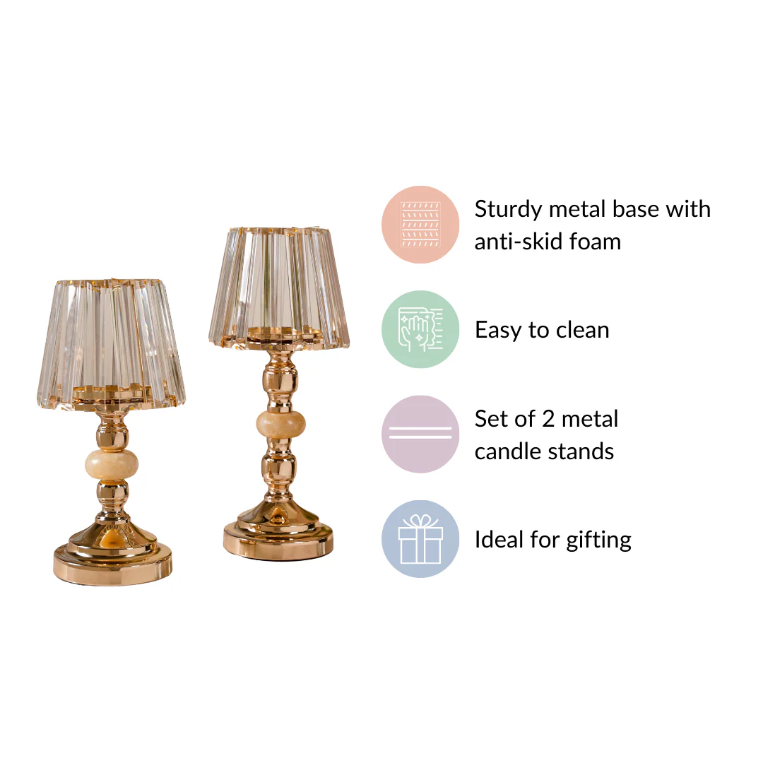 Lamp Shade Candle Holder Stand Set Of 2 - Image 6
