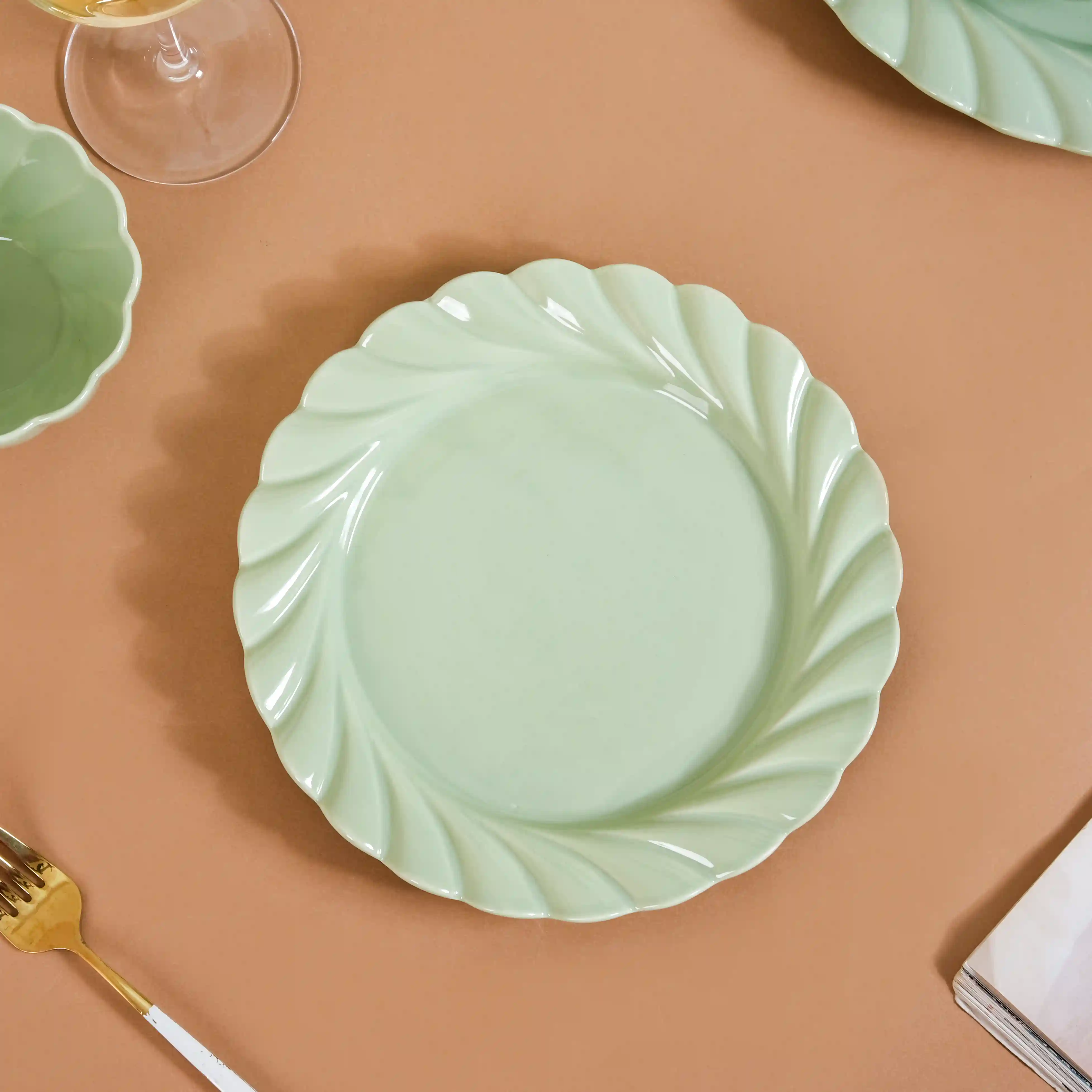 Lao Luxury 22 Piece Dinner Set For 6 Mint Green - Image 14