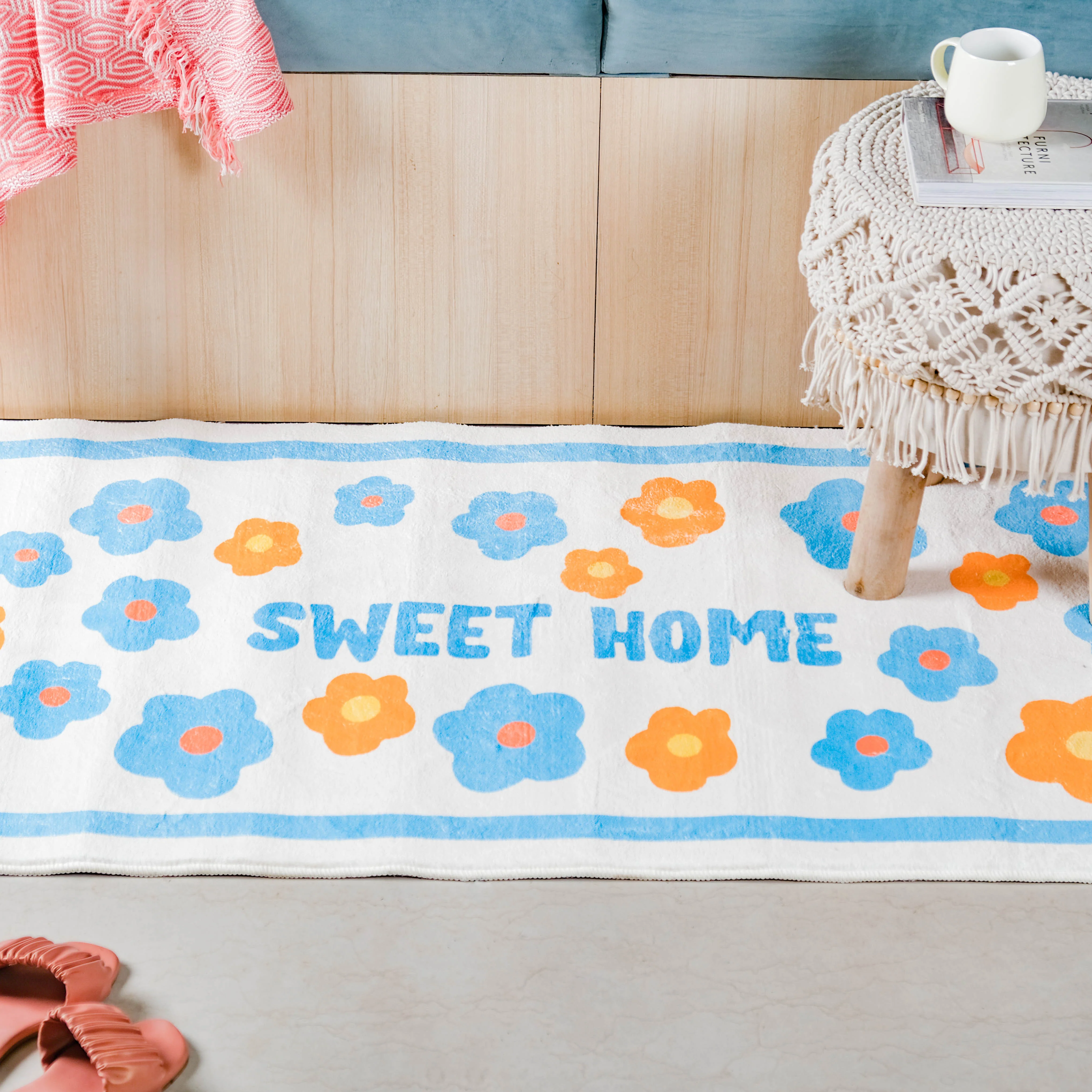 Large Blue Flower Floor Runner - Image 4