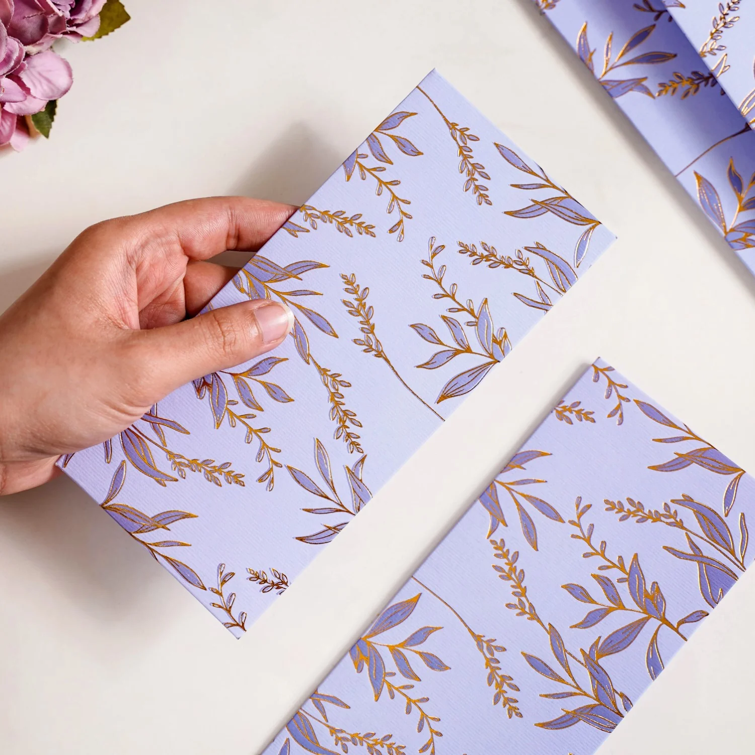 Lavender Leaf Paper Money Envelope For Weddings Set Of 12 - Image 3