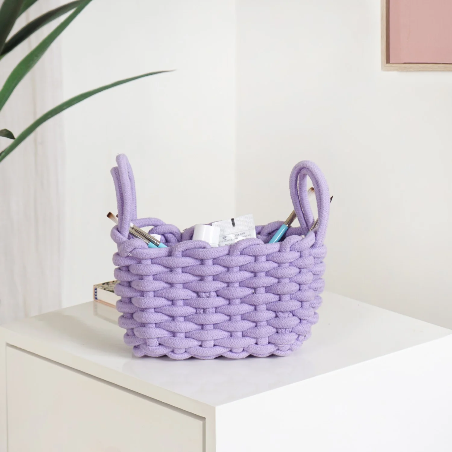 Lavender Rope Style Small Basket 21cm - Image 3