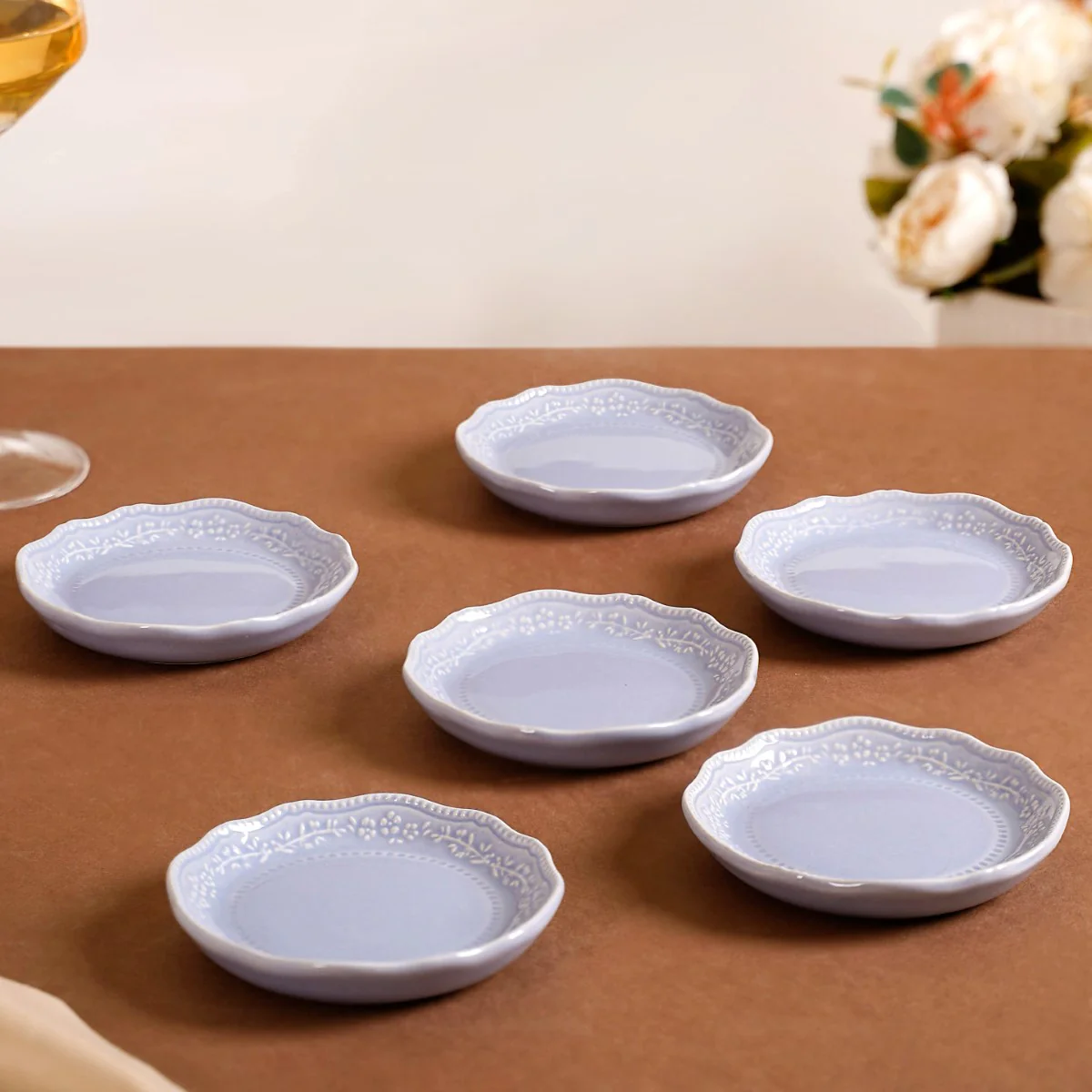 Lavender Round Small Dessert Plate Set Of 6 4.5" - Image 2