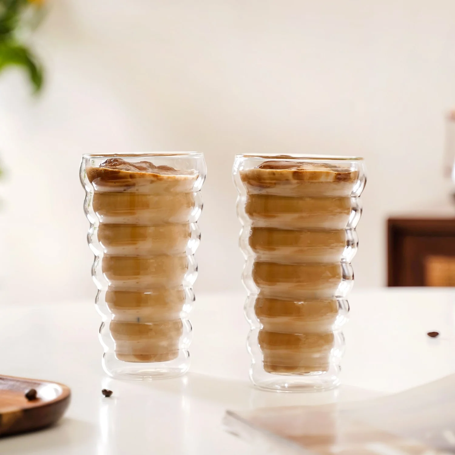 Layered Tall Double Wall Drinking Glass Set Of 2 375ml - Image 3