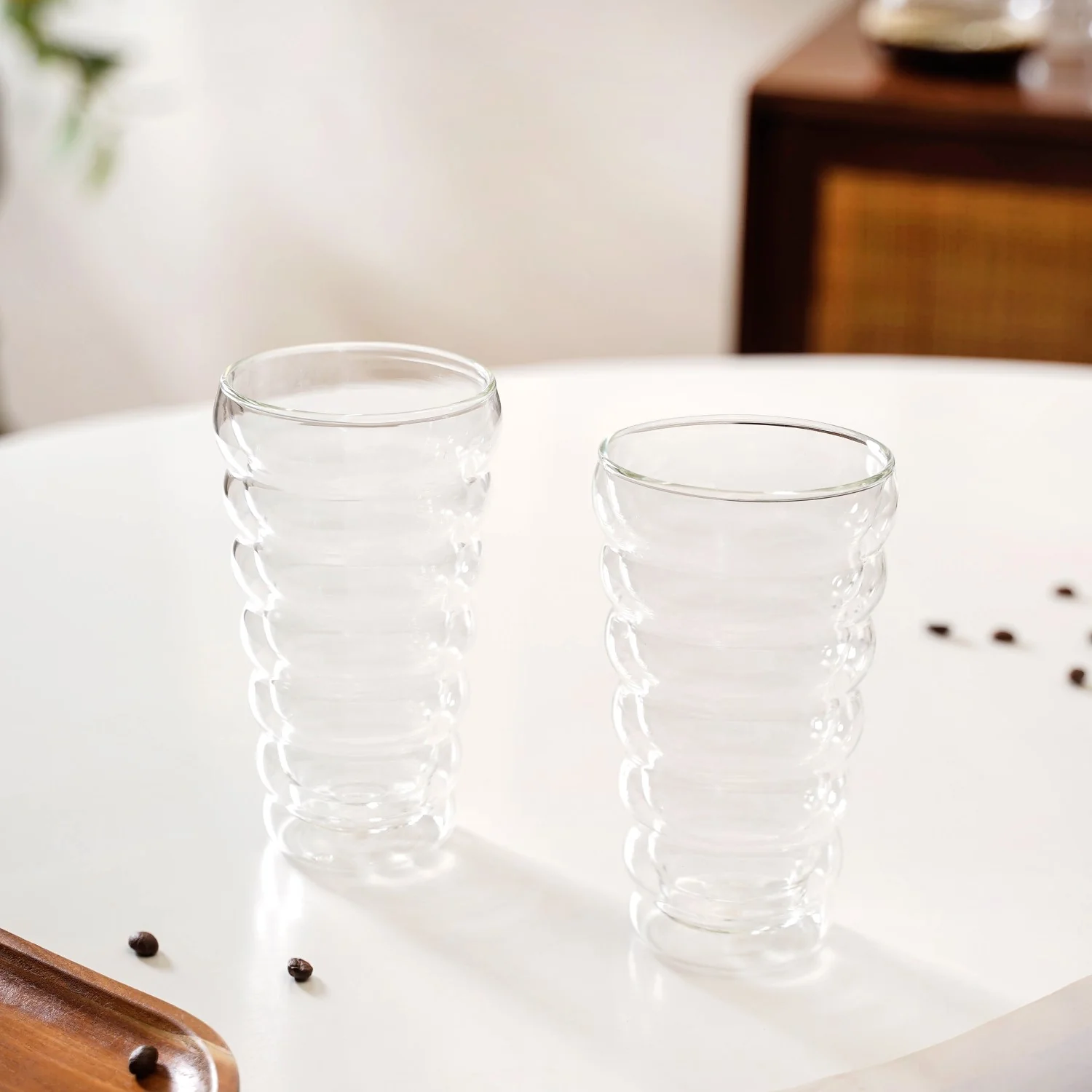 Layered Tall Double Wall Drinking Glass Set Of 2 375ml - Image 6