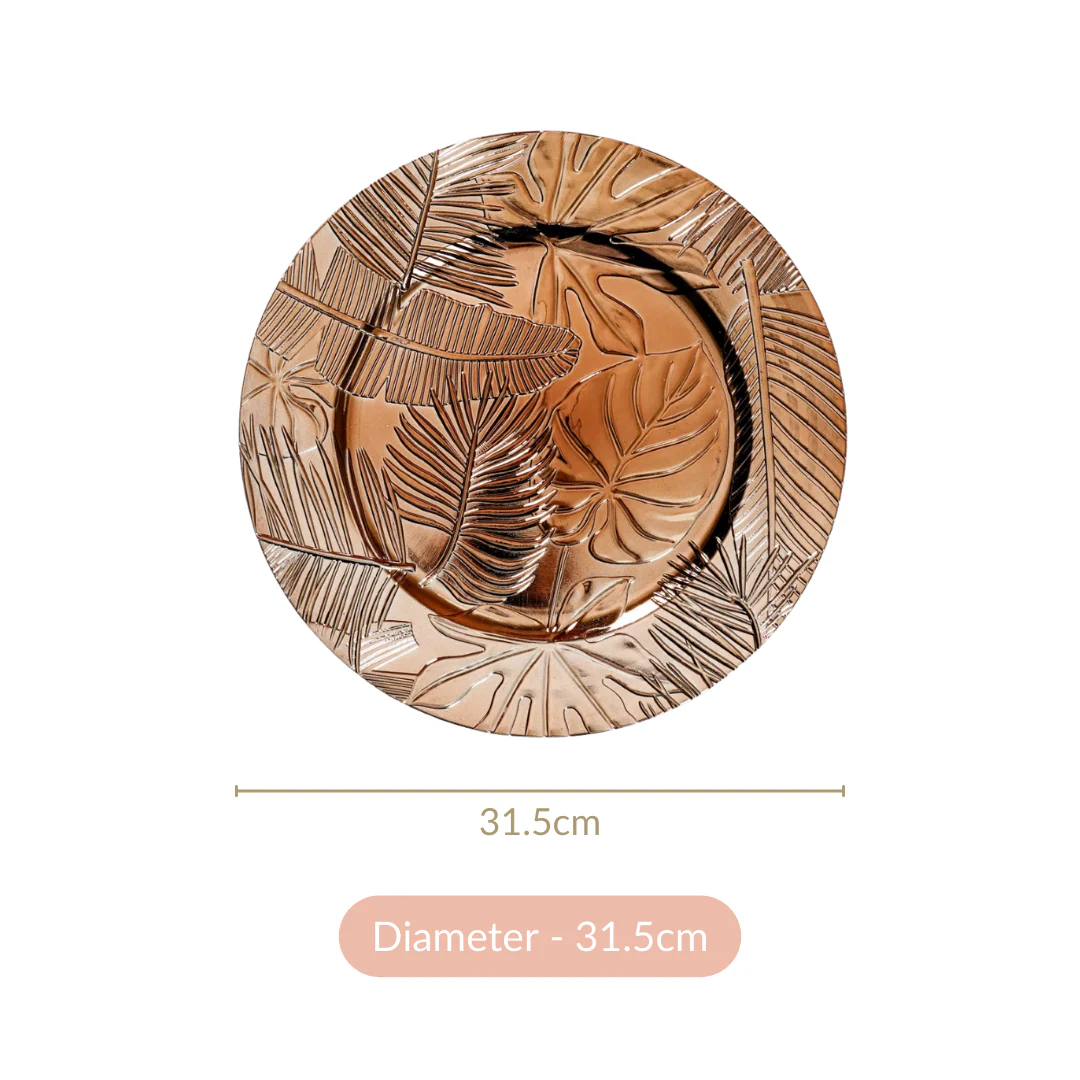 Leaf Embossed Charger Plate Set Of 6 12 Inch - Image 7