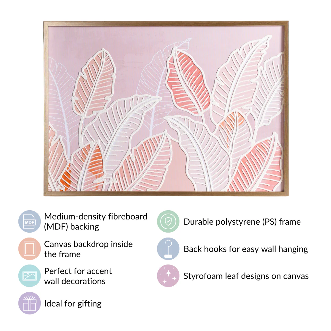 Leaf Paradise Embossed 3D Framed Wall Art 27x19 Inch - Image 4